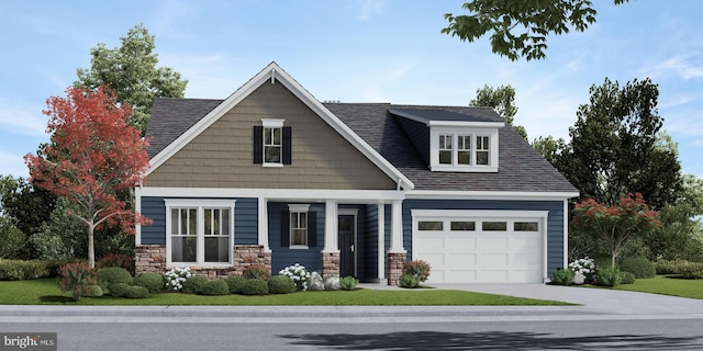 craftsman inspired home featuring a garage