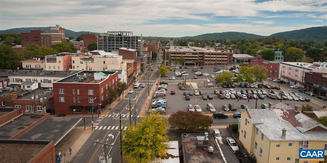 bird's eye view with a mountain view