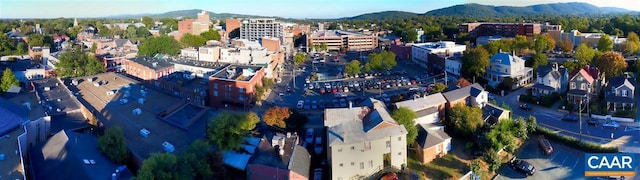 drone / aerial view with a mountain view