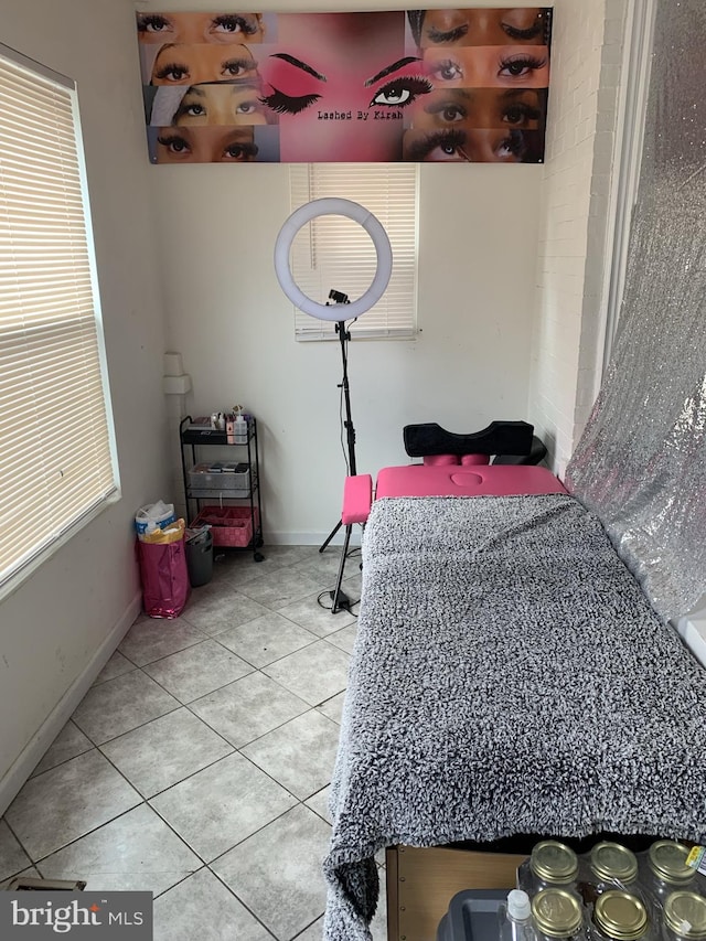 view of tiled bedroom