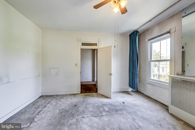 unfurnished bedroom with ceiling fan