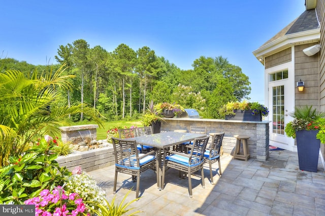 view of terrace featuring area for grilling