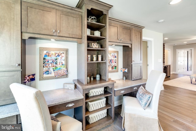 dining space featuring hardwood / wood-style floors