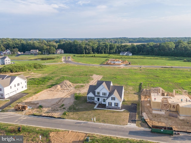 aerial view featuring a rural view