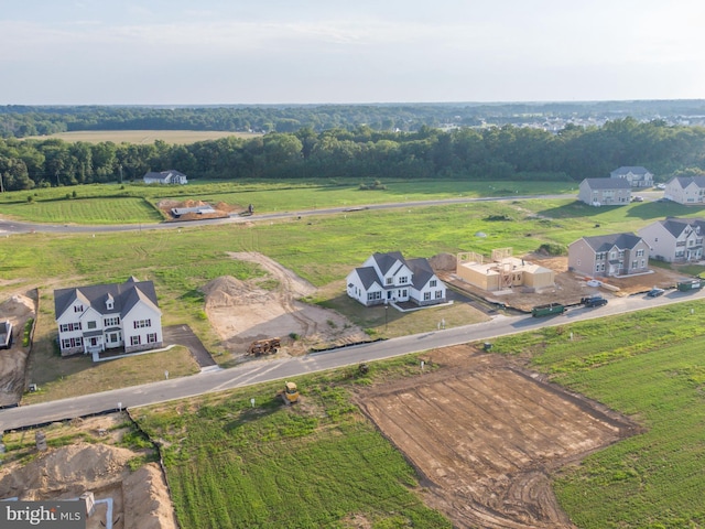 birds eye view of property featuring a rural view