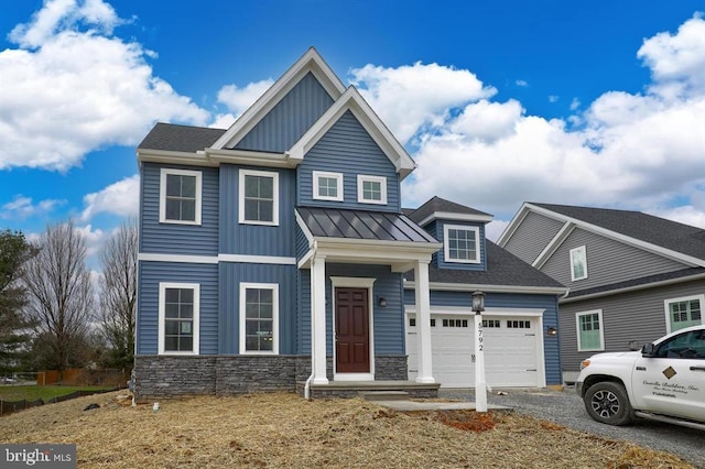 craftsman-style house featuring a garage