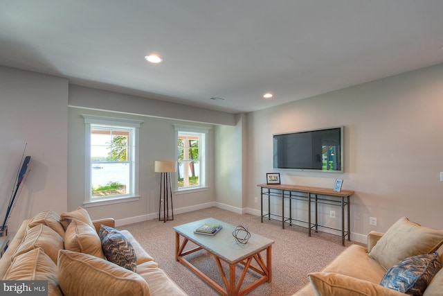 view of carpeted living room