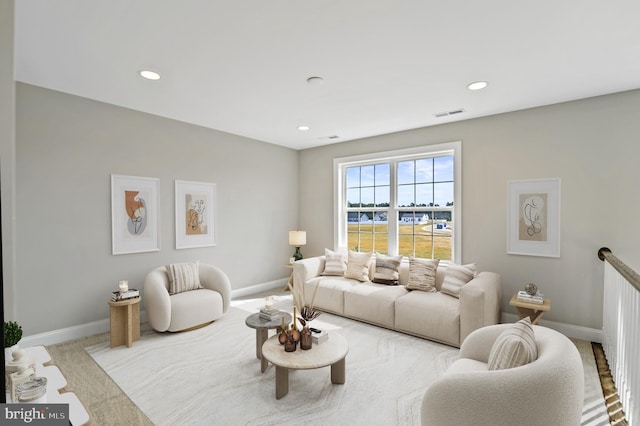 living room featuring light hardwood / wood-style floors