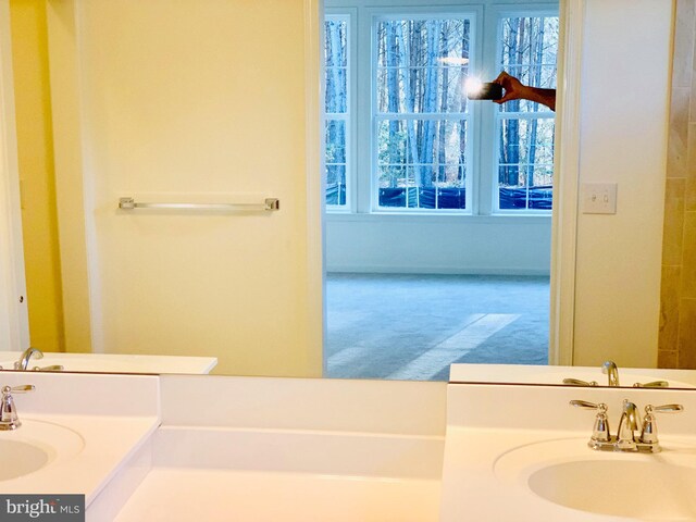 bathroom with oversized vanity