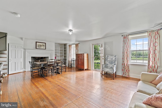 dining room with light wood-type flooring