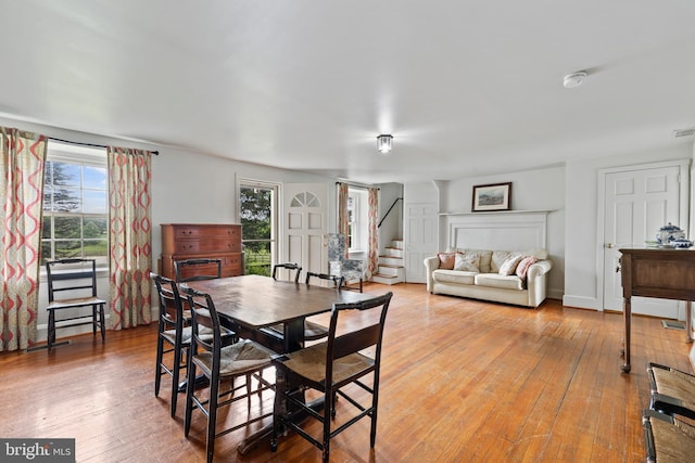 dining room featuring light hardwood / wood-style flooring