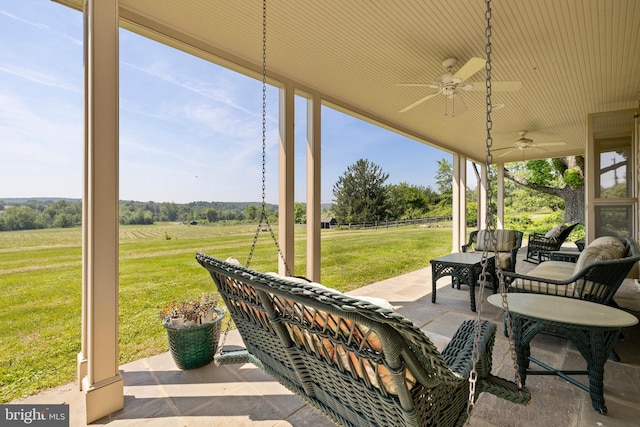 view of patio / terrace with ceiling fan