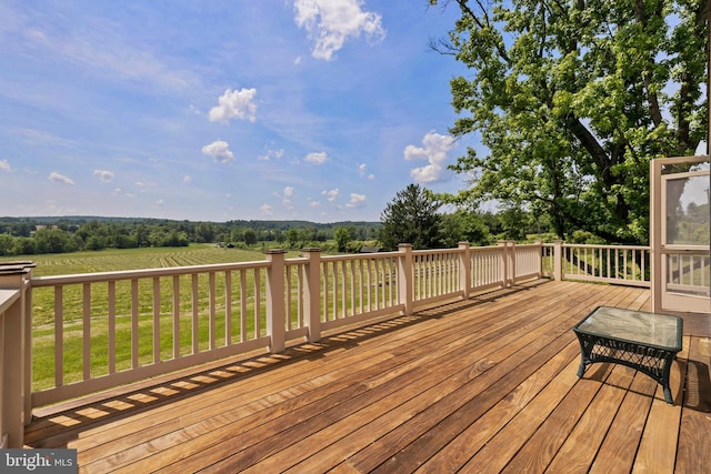 deck with a lawn