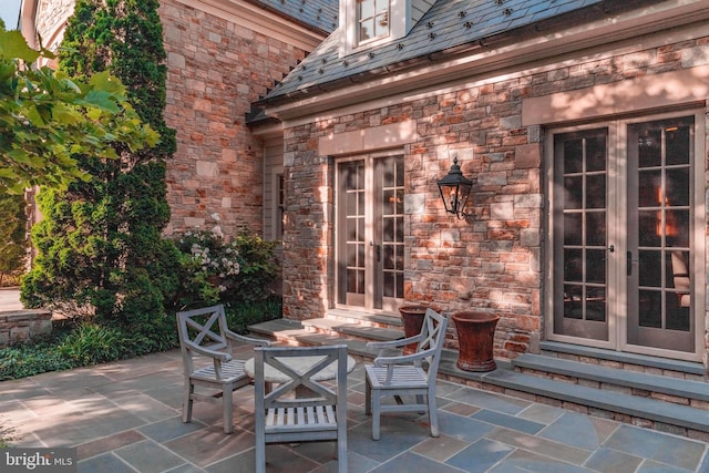 view of patio / terrace featuring french doors