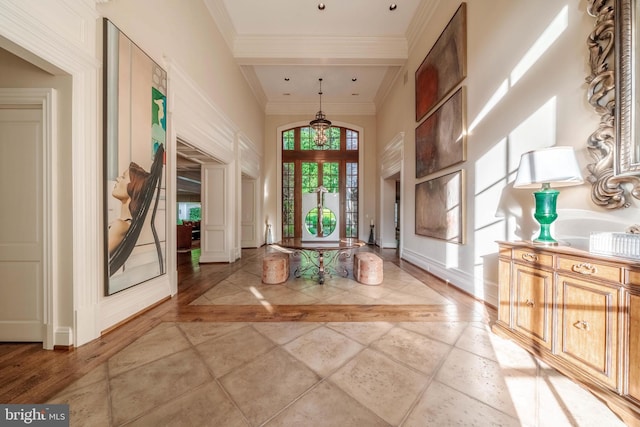 interior space featuring ornamental molding