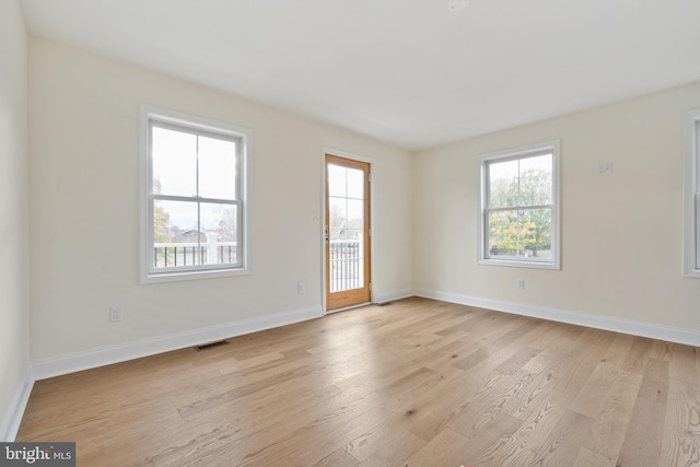 empty room featuring light hardwood / wood-style flooring