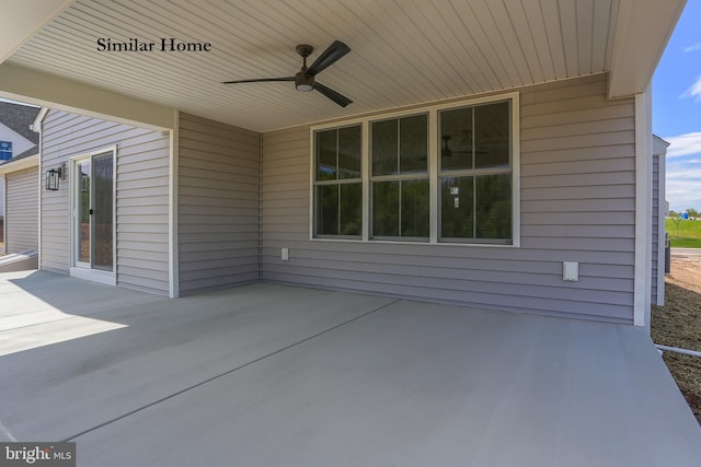 view of patio / terrace featuring ceiling fan