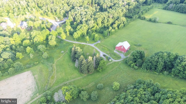 aerial view with a rural view