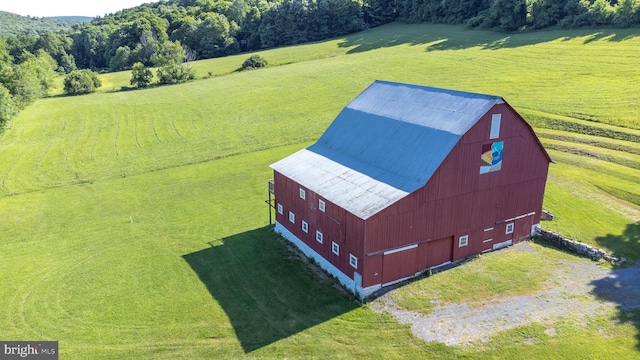 aerial view with a rural view