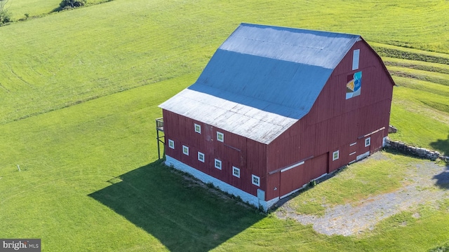 aerial view with a rural view