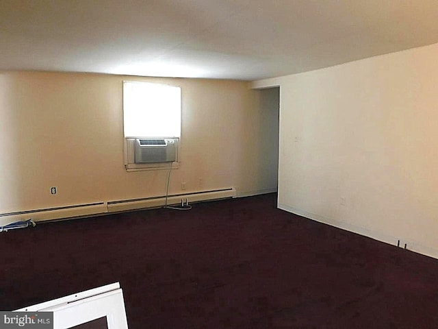 empty room with a baseboard heating unit