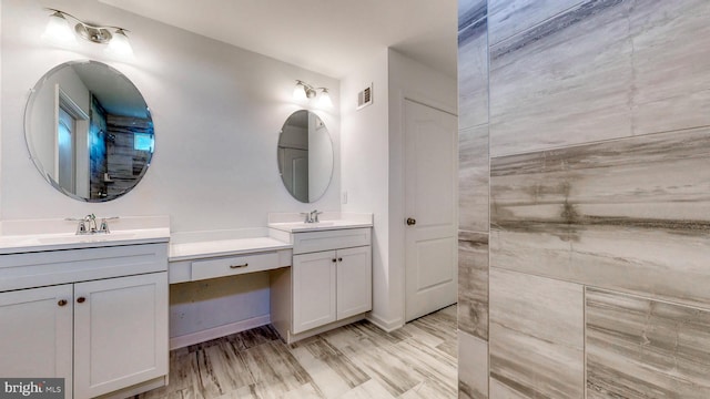 bathroom featuring double sink vanity