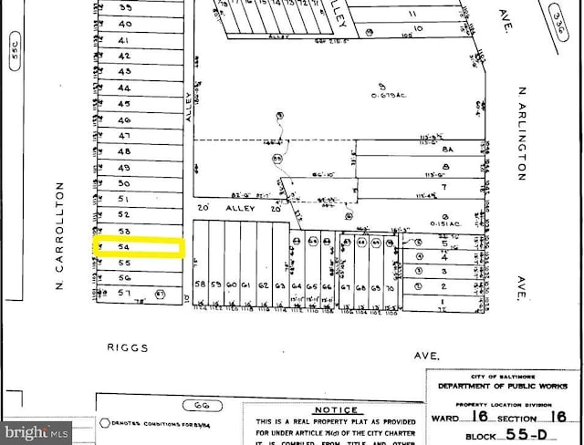 1107 Winchester St, Baltimore MD, 21217 land for sale