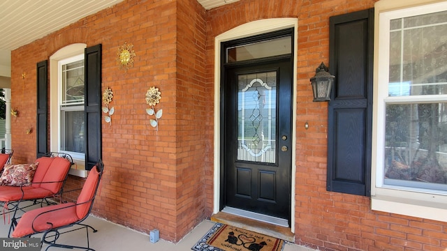 property entrance with a porch