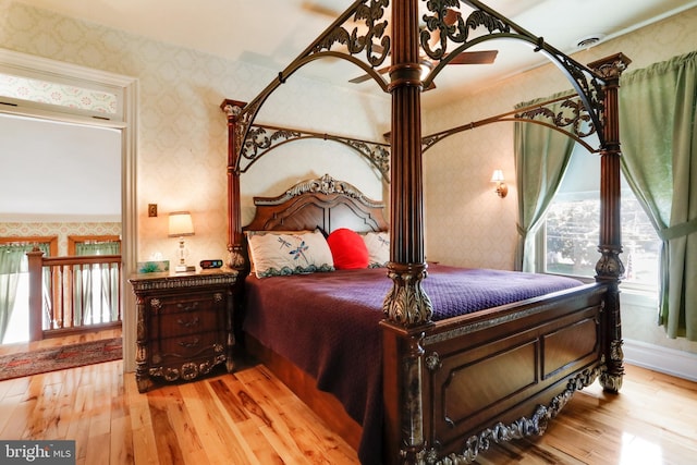 bedroom featuring light hardwood / wood-style flooring