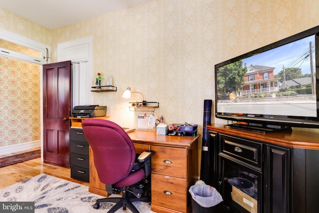 office featuring light hardwood / wood-style floors