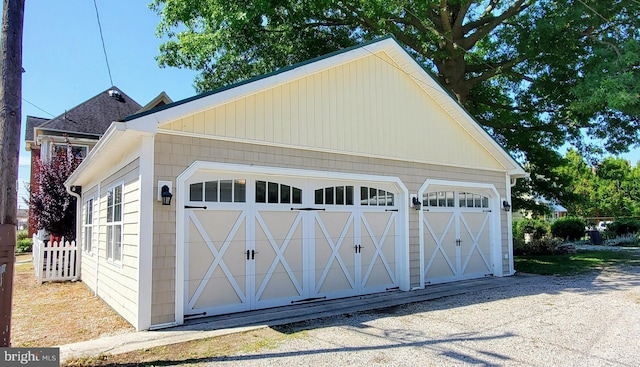 view of garage