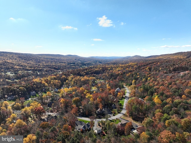 bird's eye view featuring a mountain view