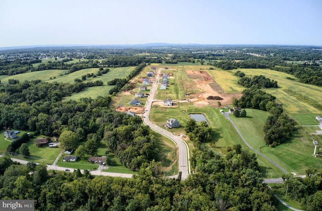 drone / aerial view with a rural view