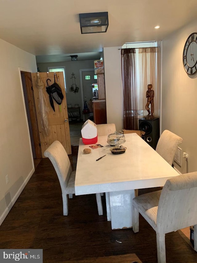 dining room featuring dark hardwood / wood-style floors