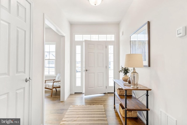 foyer featuring light hardwood / wood-style floors