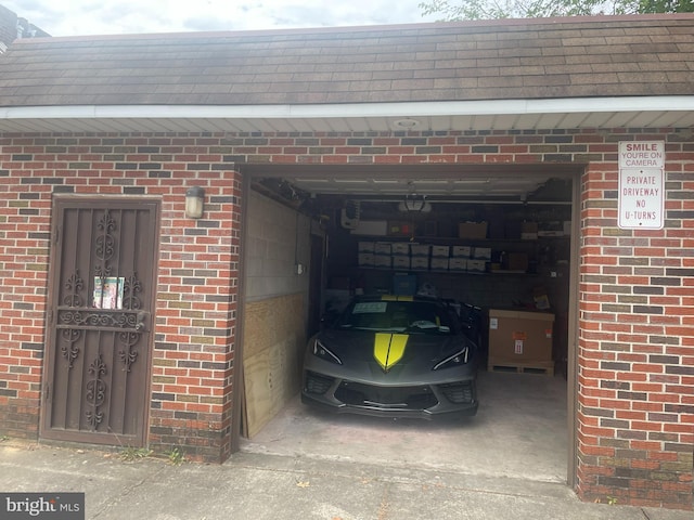 view of garage