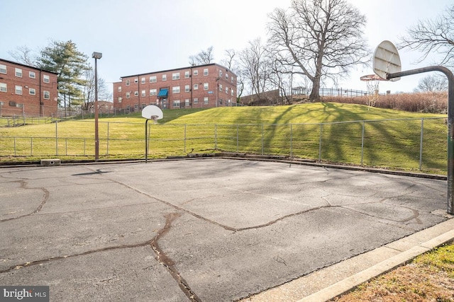 exterior space with basketball hoop