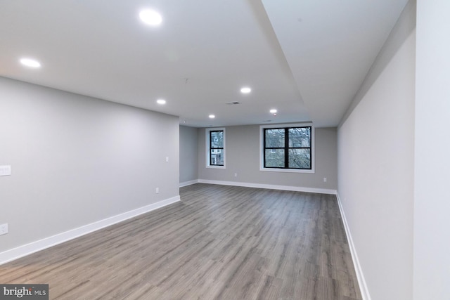 unfurnished room featuring light wood-type flooring