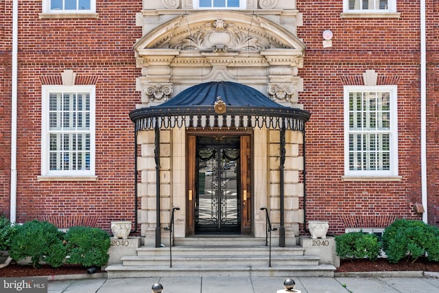 entrance to property with french doors