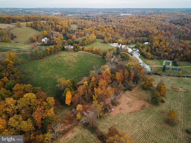 drone / aerial view with a rural view