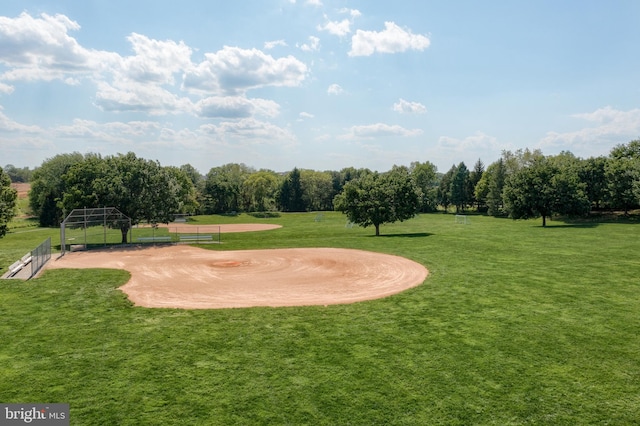 view of property's community featuring a lawn