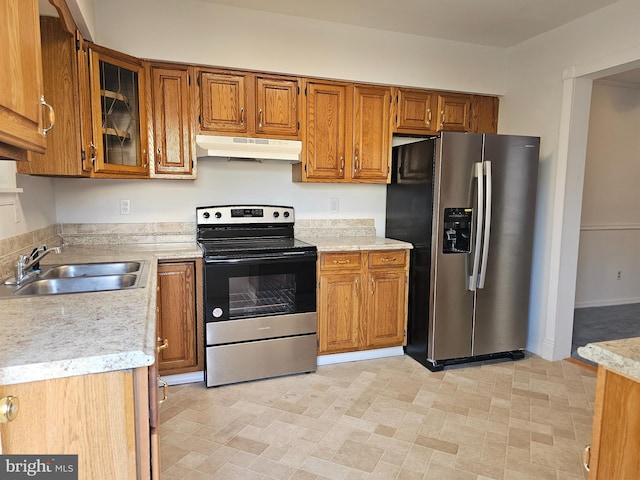 kitchen with stainless steel appliances and sink