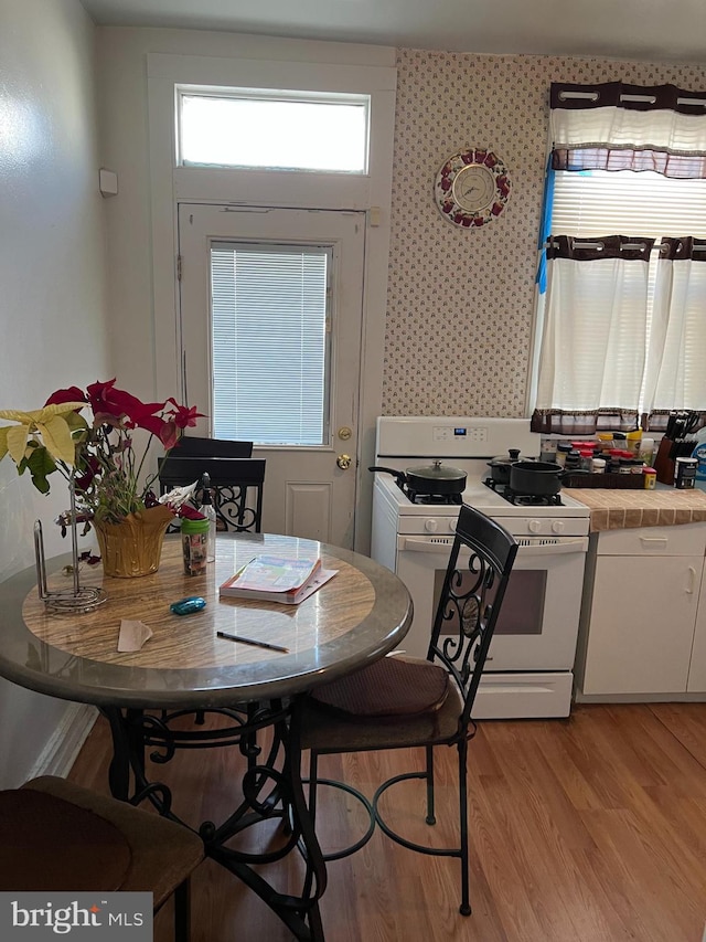 dining area featuring light hardwood / wood-style floors