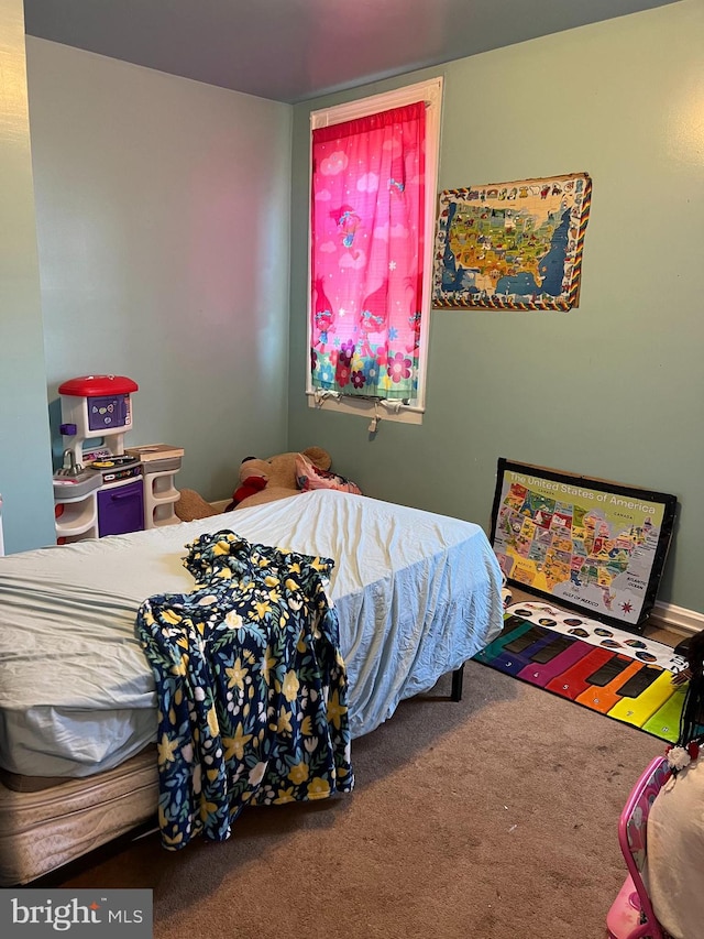 bedroom with carpet floors