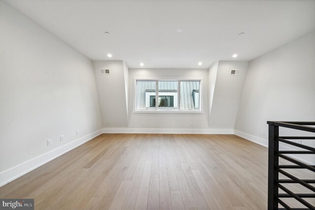 empty room featuring light hardwood / wood-style floors