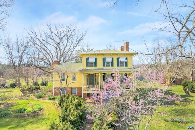 view of front of home with covered porch