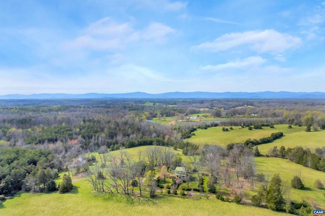 birds eye view of property featuring a mountain view