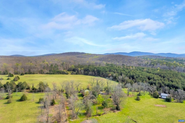 mountain view featuring a rural view