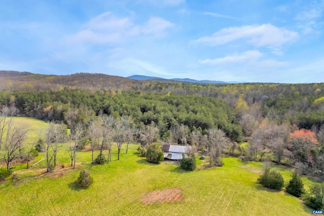 bird's eye view with a mountain view