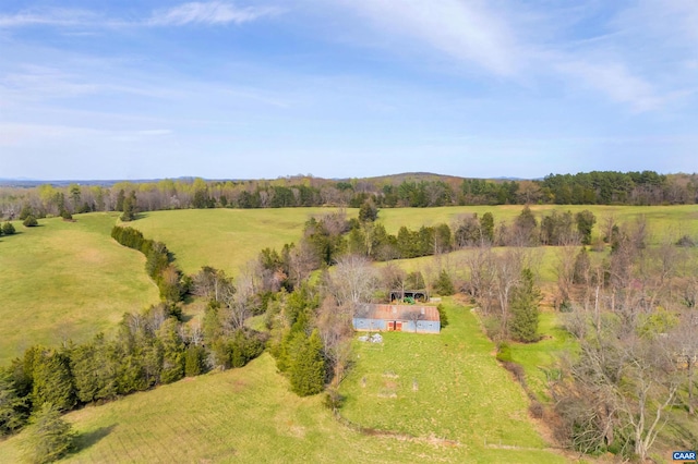 bird's eye view with a rural view